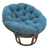 International Caravan 42-inch Rattan Papasan Chair With Solid Micro Swede Cushion, Teal Grey In Blue