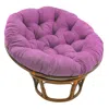 International Caravan 42-inch Rattan Papasan Chair With Solid Micro Swede Cushion, Ultra Violet In Pink
