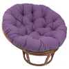 International Caravan 42-inch Rattan Papasan Chair With Solid Twill Cushion In Purple