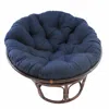 International Caravan 42-inch Rattan Papasan Chair With Solid Twill Cushion In Blue