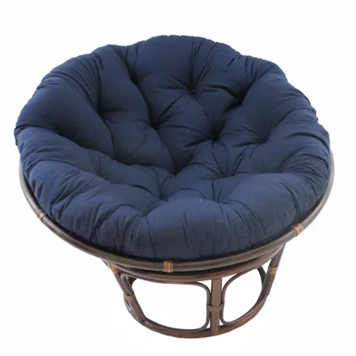 International Caravan 42-inch Rattan Papasan Chair With Solid Twill Cushion