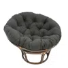 International Caravan 42-inch Rattan Papasan Chair With Solid Twill Cushion In Gray