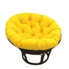 International Caravan 42-inch Rattan Papasan Chair With Solid Twill Cushion In Yellow