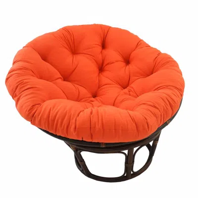 International Caravan 42-inch Rattan Papasan Chair With Solid Twill Cushion