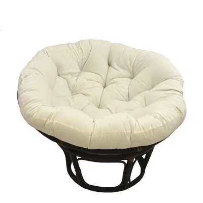 International Caravan 42-inch Rattan Papasan Chair With Solid Twill Cushion