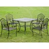 International Caravan 5-piece Sun Ray Iron Square Dining Group