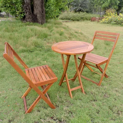 International Caravan Acacia Folding Bistro Set (set Of 3), Stain