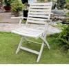 International Caravan Acacia Folding S/2 Ladder Back Armchair With Antique White Finish