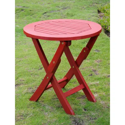 International Caravan Acacia Round Folding Table In Pink