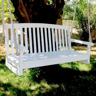 International Caravan Acacia Two Seater Swing With Curved Back