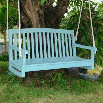 International Caravan Acacia Two Seater Swing With Curved Back