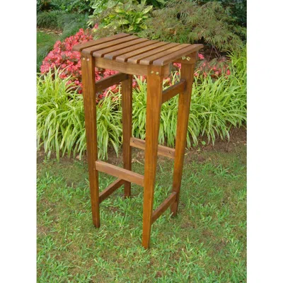 International Caravan Backless Bar Stool In Brown