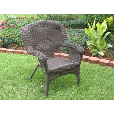 International Caravan Camelback Resin Wicker Patio Chairs (set Of 2) In Burgundy