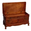 International Caravan Carved Wood 2 Drawer Storage Bench In Brown