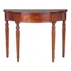 International Caravan Carved Wood Half Moon Table