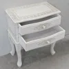 International Caravan Carved Wood Two Drawer Table