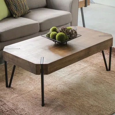 International Caravan Hamburg Contemporary Contemporary Mdf/metal Coffee Table In Neutral