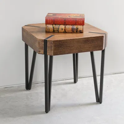International Caravan Hamburg Contemporary Contemporary Mdf/metal End Table In Brown