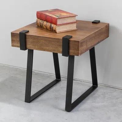 International Caravan Hamburg Contemporary Contemporary Mdf/metal End Table In Brown