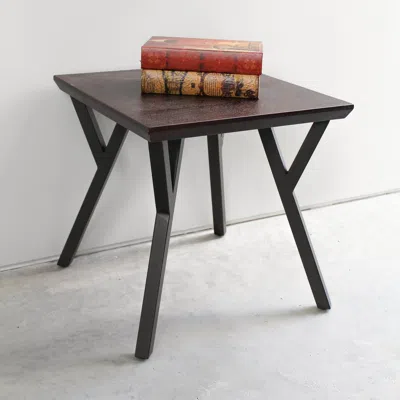 International Caravan Hamburg Contemporary Contemporary Mdf/metal End Table In Black