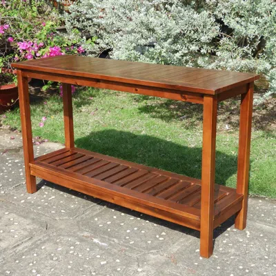 International Caravan Highland Acacia 48 Inch X 16 Inch Console Table, Stain In Brown