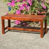 International Caravan Highland Acacia Americana 42-inch Backless Bench With Contoured Seat