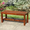 International Caravan Highland Acacia Americana 55-inch Backless Bench With Contoured Seat