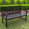 International Caravan Highland Acacia Wood 49-inch Bench, Black