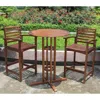 International Caravan Highland Bar Height Set Of Three Bistro Set, Stain
