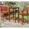 International Caravan Highland Outdoor Bar Height Bistro Set, Stain
