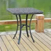 International Caravan Ibiza Resin Pandan Aluminum Polywood Top Square Bistro Table
