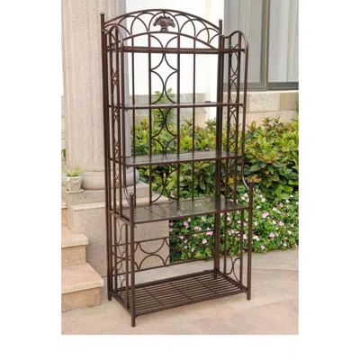 International Caravan Iron 5-tier Bakers Rack In Brown