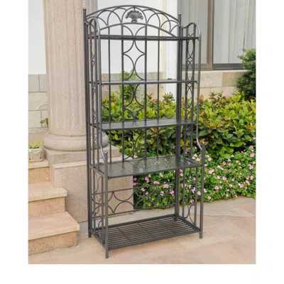 International Caravan Iron 5-tier Bakers Rack In Metallic