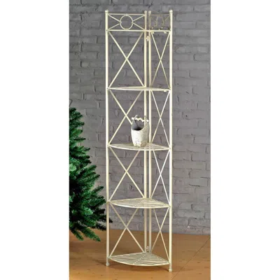 International Caravan Iron 5-tier Corner Shelf