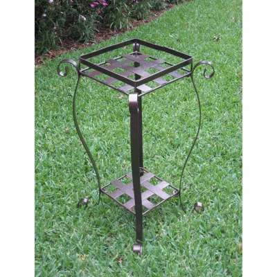 International Caravan Iron Square Plant Stand In Black
