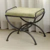 International Caravan Iron Upholstered Vanity Stool