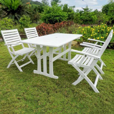 International Caravan Ispica Acacia Wood Five Piece Dinning Group