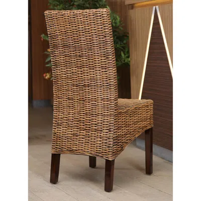 INTERNATIONAL CARAVAN JAVA RATTAN DINING CHAIR (SET OF 2)