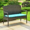 International Caravan Majorca Resin Pandan Steel Loveseat With Cushions