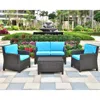 International Caravan Majorca Resin Pandan Weave Contemporay Deep Seat Loveseat Group With Cushions In Gray