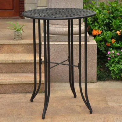 International Caravan Mandalay Iron Bar Height Round Table