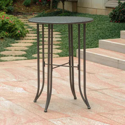 International Caravan Mandalay Iron Bar Height Round Table