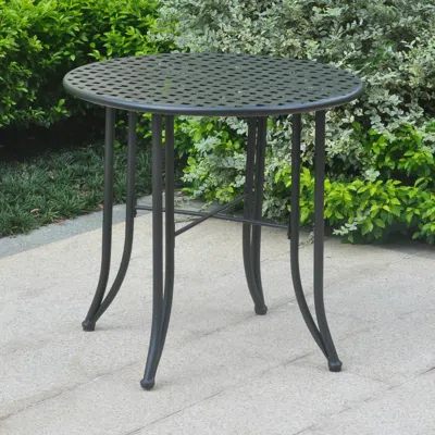 International Caravan Mandalay Iron Patio Bistro Table In Blue