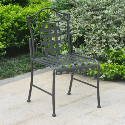International Caravan Mandalay Iron Patio Set Of 2 Bistro Chairs