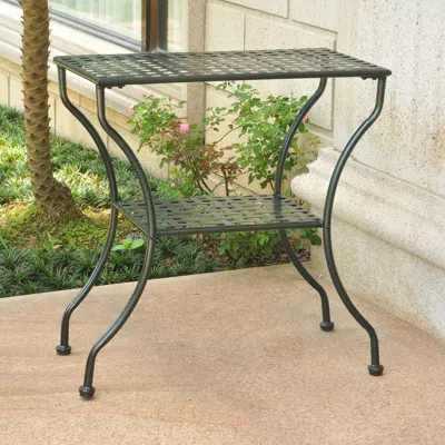International Caravan Mandalay Iron Rectangular 2 Tier Table