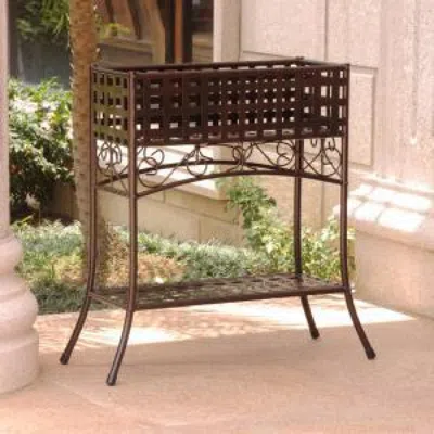 International Caravan Mandalay Iron Rectangular Plant Stand