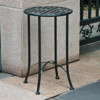 International Caravan Mandalay Iron Round Table In Blue