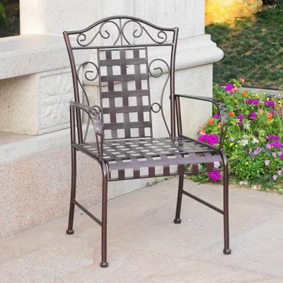 International Caravan Mandalay Set Of Two Iron Chairs In Gray