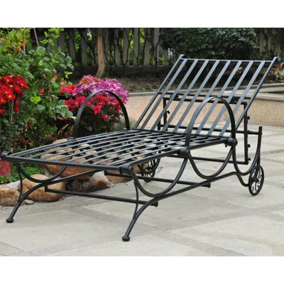 International Caravan Mandalay Single Multi-position Chaise Lounge In Blue