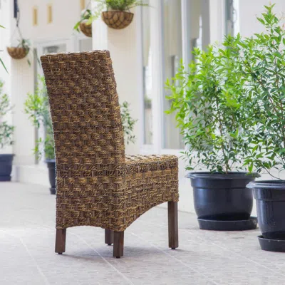 International Caravan Manila Abaca/rattan Wicker Dining Chair (set Of 2)
